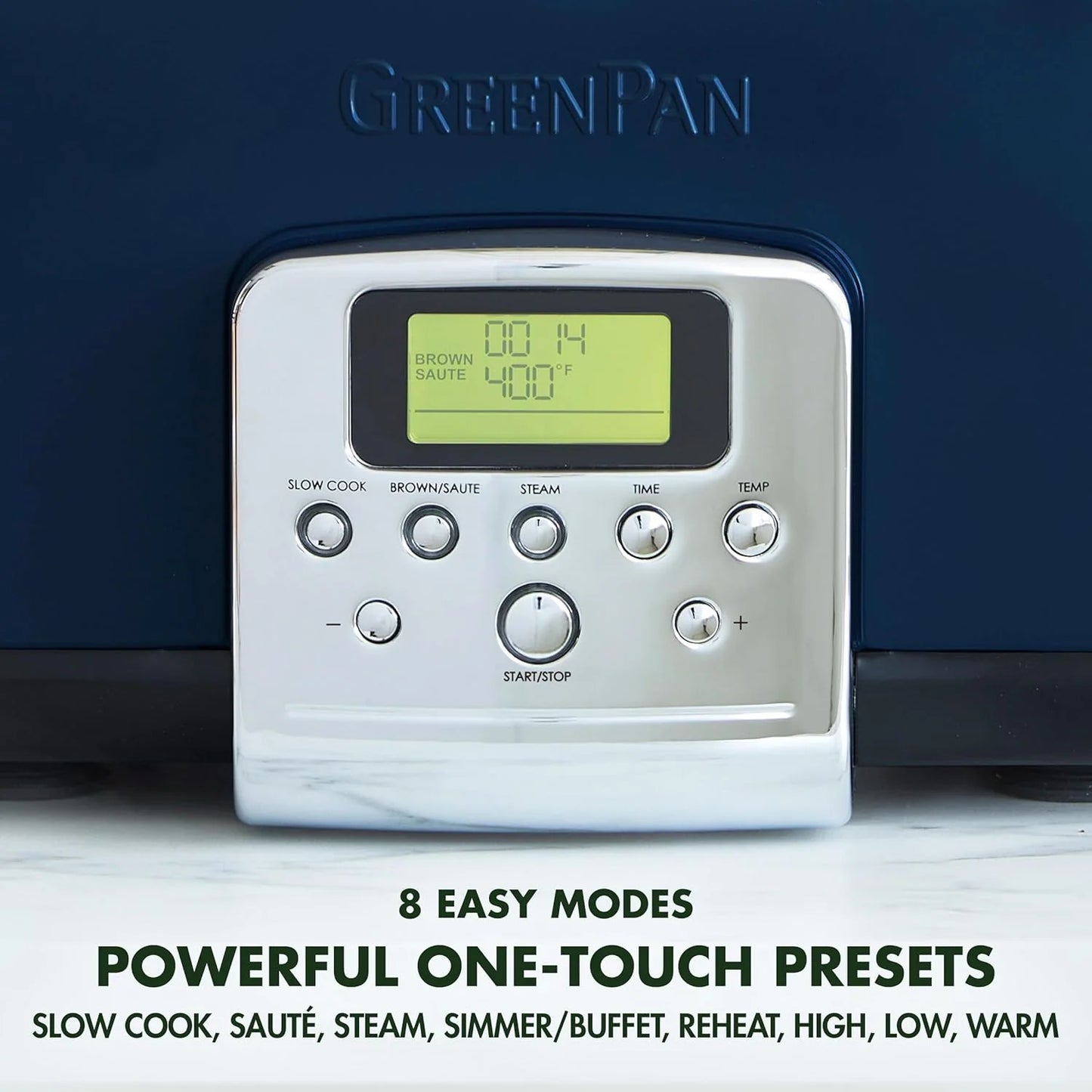 8-in-1 Programmable 6QT Electric Slow Cooker with Dishwasher-Safe Lid and Removable Base