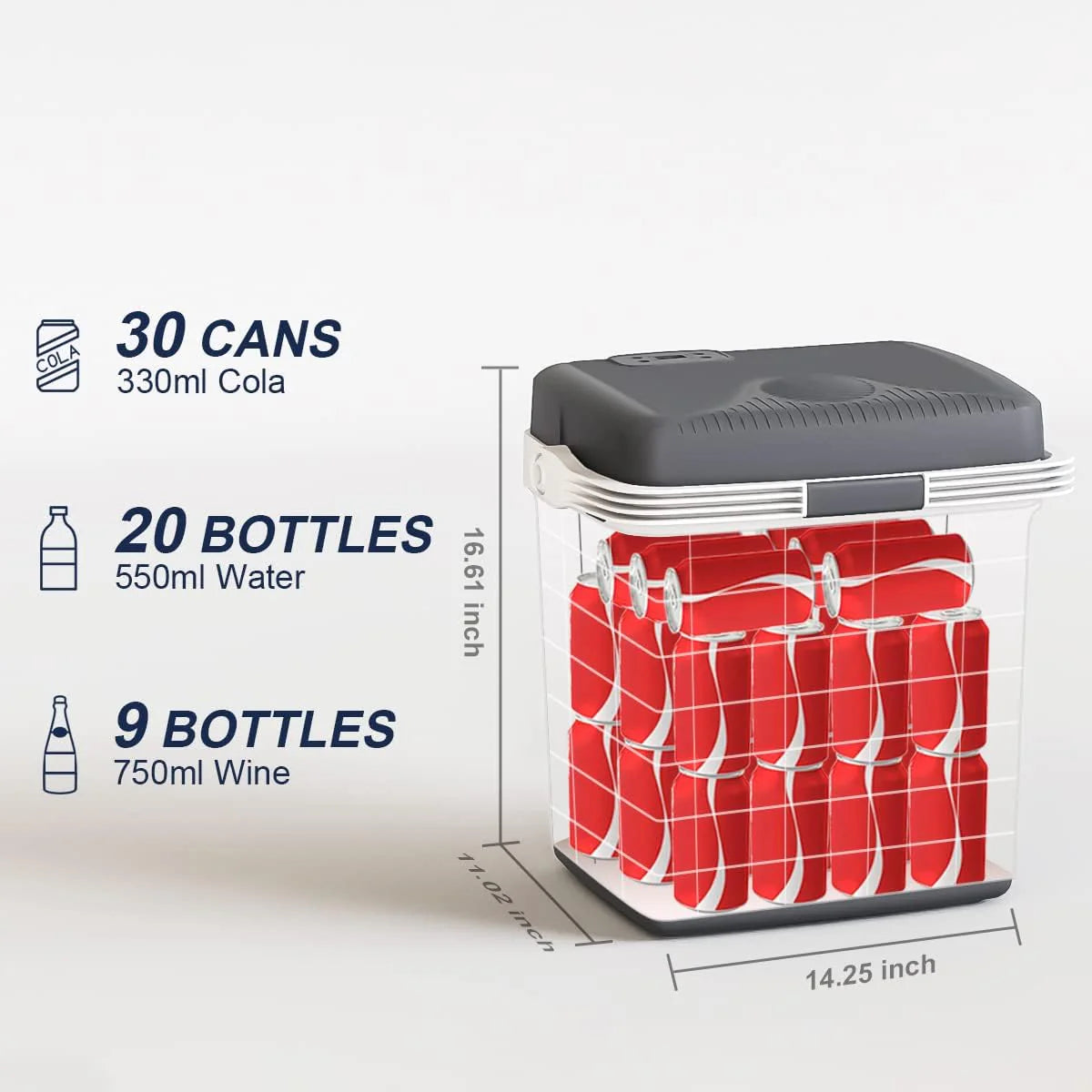 Electric Cooler & Warmer28QT/26L, Portable Car Fridge (48℉~139℉), Car Cooler Plug in, Electric Car Coolers for Vehicles AC/DC,12V Refrigerator for Car, Travel, Camping,Truck