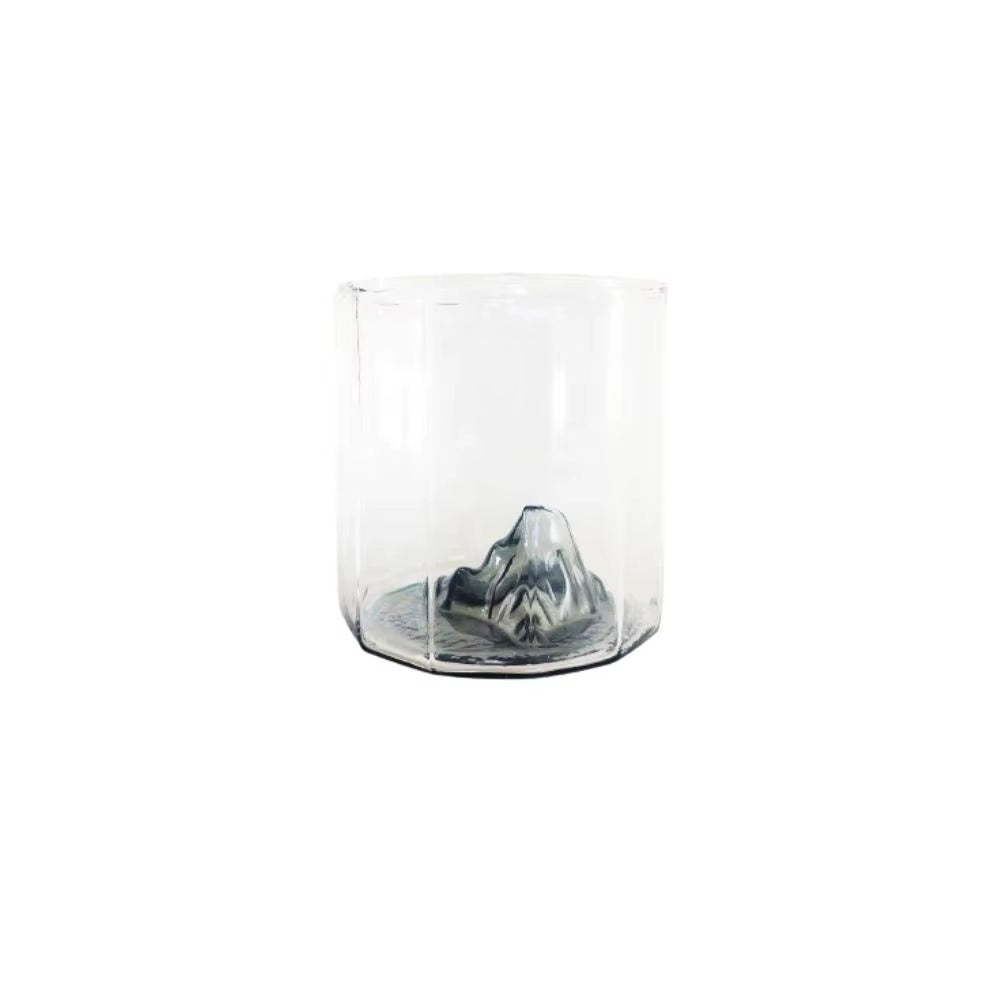 Elegant Gray Glass Coffee Cup for Daily Use