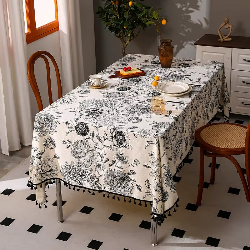Modern Printed Round Tablecloth for Home Wedding or Hotel Decor