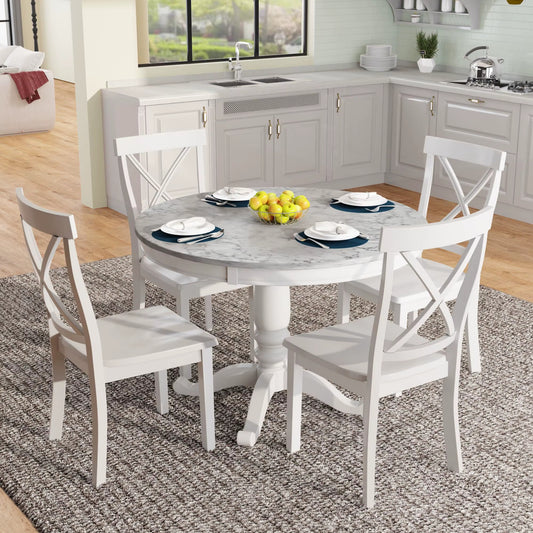 Elegant Dining Table and Chair Set for Indoor and Garden Use