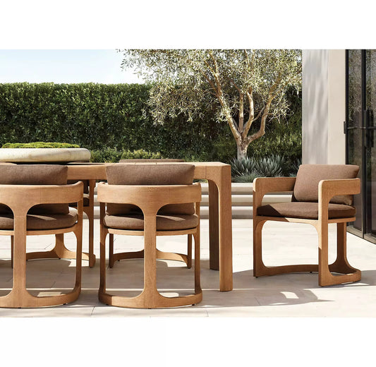 Myanmar Teak Outdoor Dining Table and Chairs for Patio or Garden