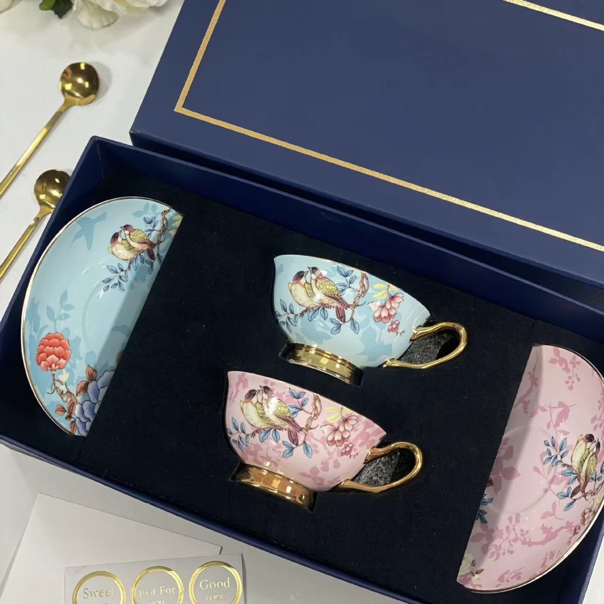 Luxury British Style Bone China Tea Cup and Saucer Set