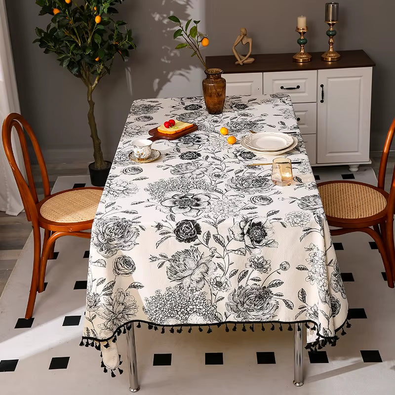 Modern Printed Round Tablecloth for Home Wedding or Hotel Decor