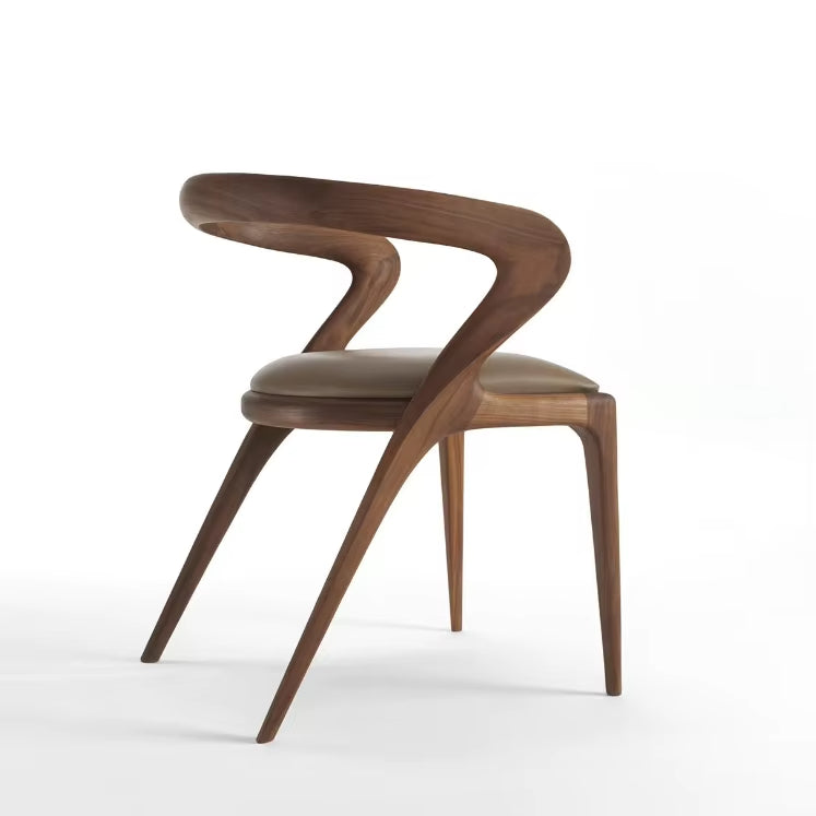 Heavy Duty Leather Dining Chair with Solid Wood Frame for Home Use