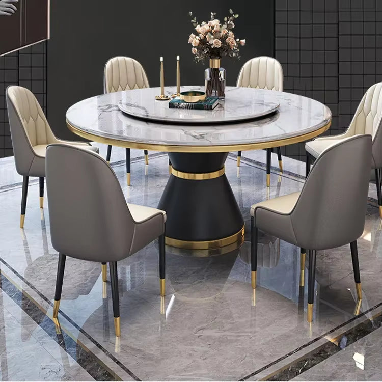 Modern Luxury Round Dining Table Set with High Quality Chairs
