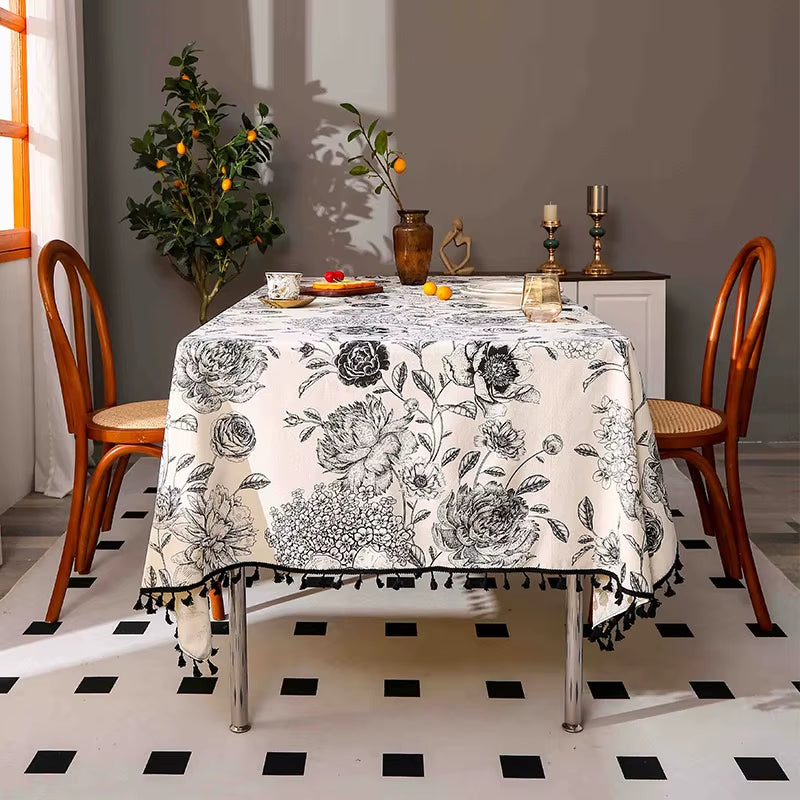 Modern Printed Round Tablecloth for Home Wedding or Hotel Decor