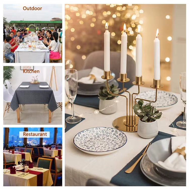Waterproof Linen Tablecloth Rectangle Anti Wrinkle for Kitchen Dining