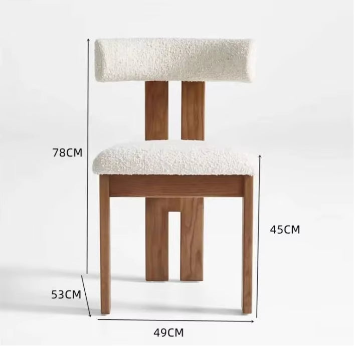 Luxury Nordic Upholstered Dining Chair with Solid Wood Frame