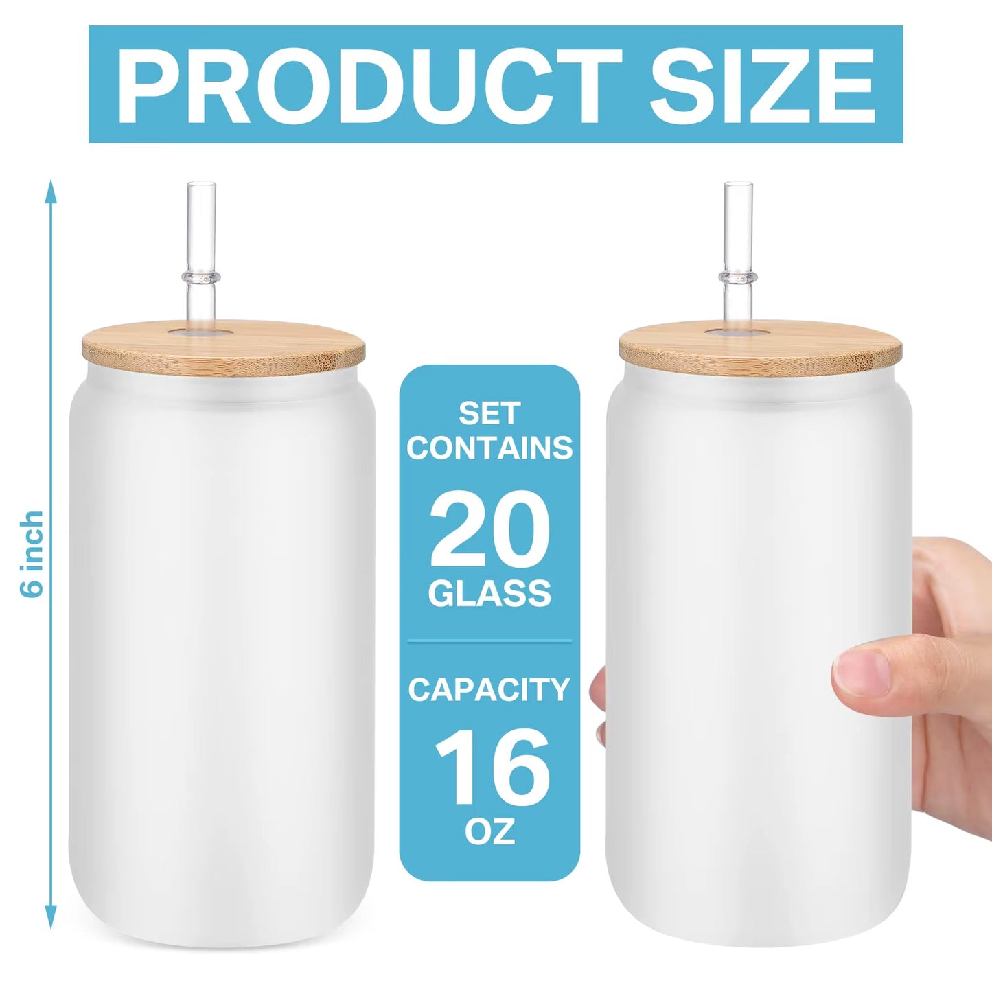Hot Selling 16oz Custom Drink Cup with Lid Straw and Bamboo Cover