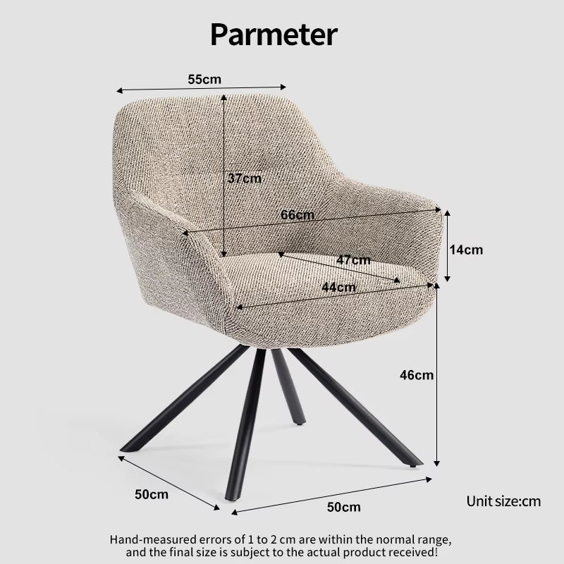 Modern Beige Accent Chair with Armrests for Living Room or Office