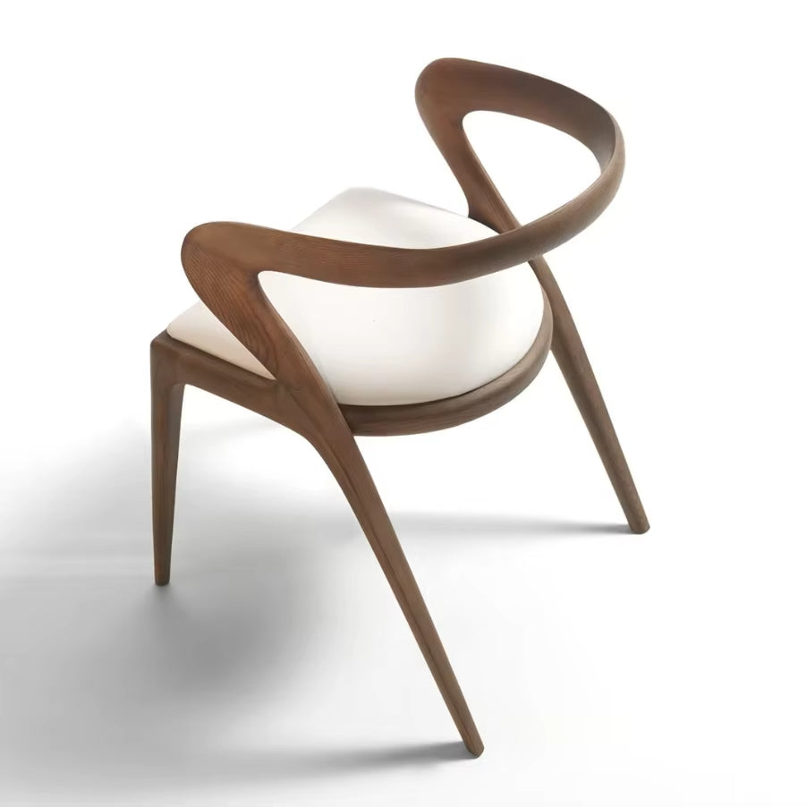 Heavy Duty Leather Dining Chair with Solid Wood Frame for Home Use