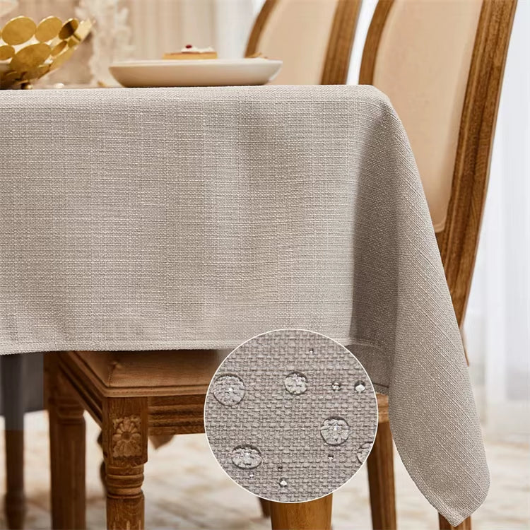 Waterproof Linen Tablecloth Rectangle Anti Wrinkle for Kitchen Dining