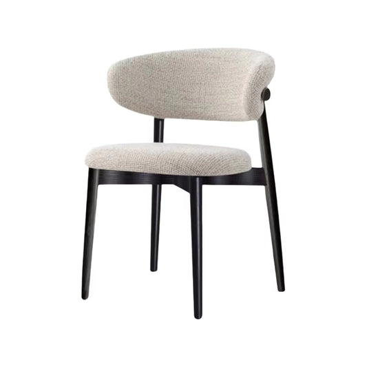 Modern Solid Wood Dining Chair with Fabric Seat for Home and Restaurant