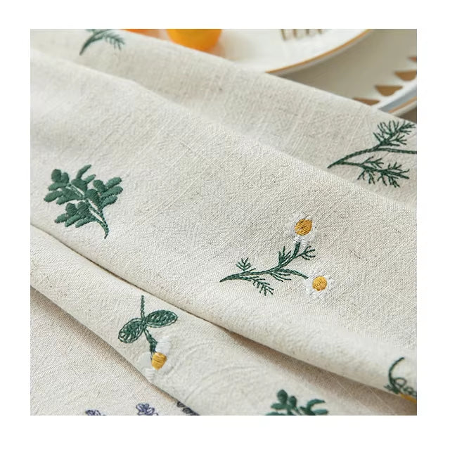 Cotton Linen Tablecloth for Dining Room Rectangular Party Use