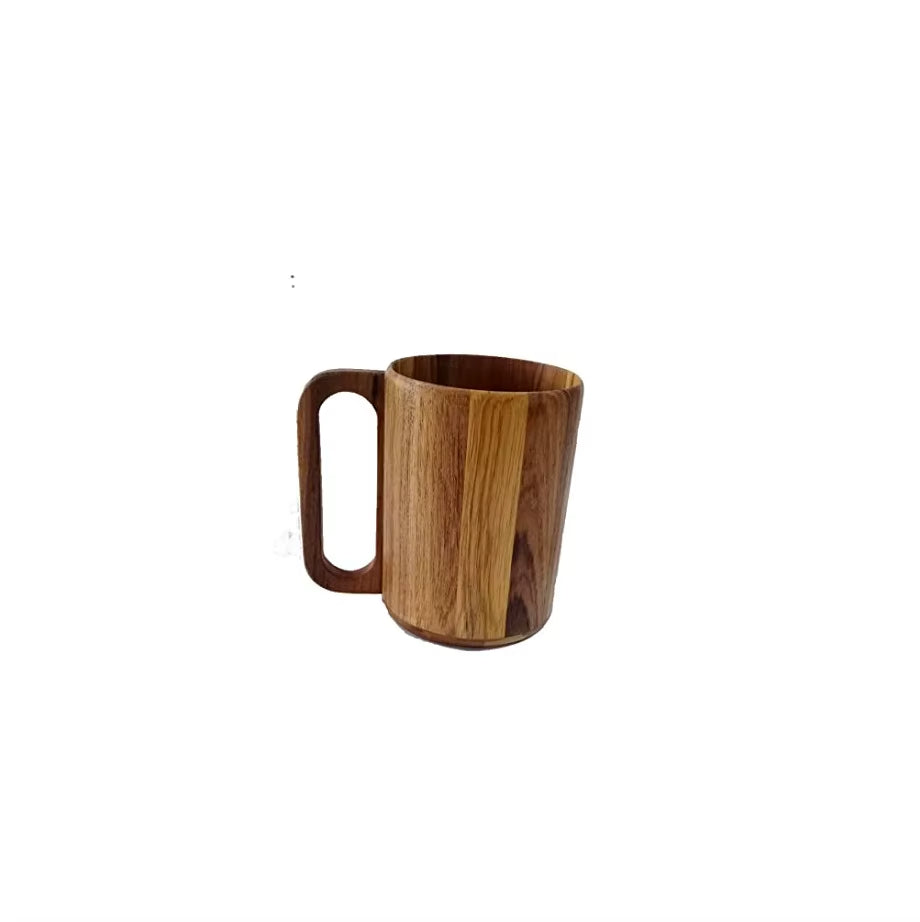 Handcrafted Oak Wood and Stainless Steel Beer Mug for Eco Style Drinking