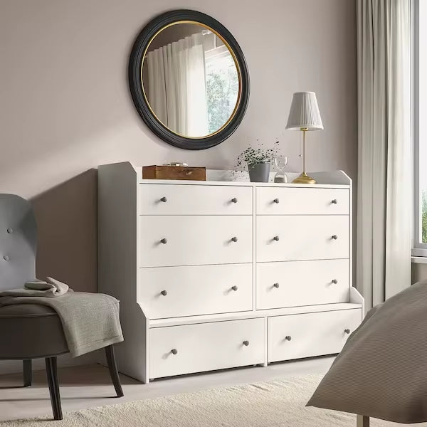 Multi-Functional White Wooden Bedroom Drawer Chest Furniture
