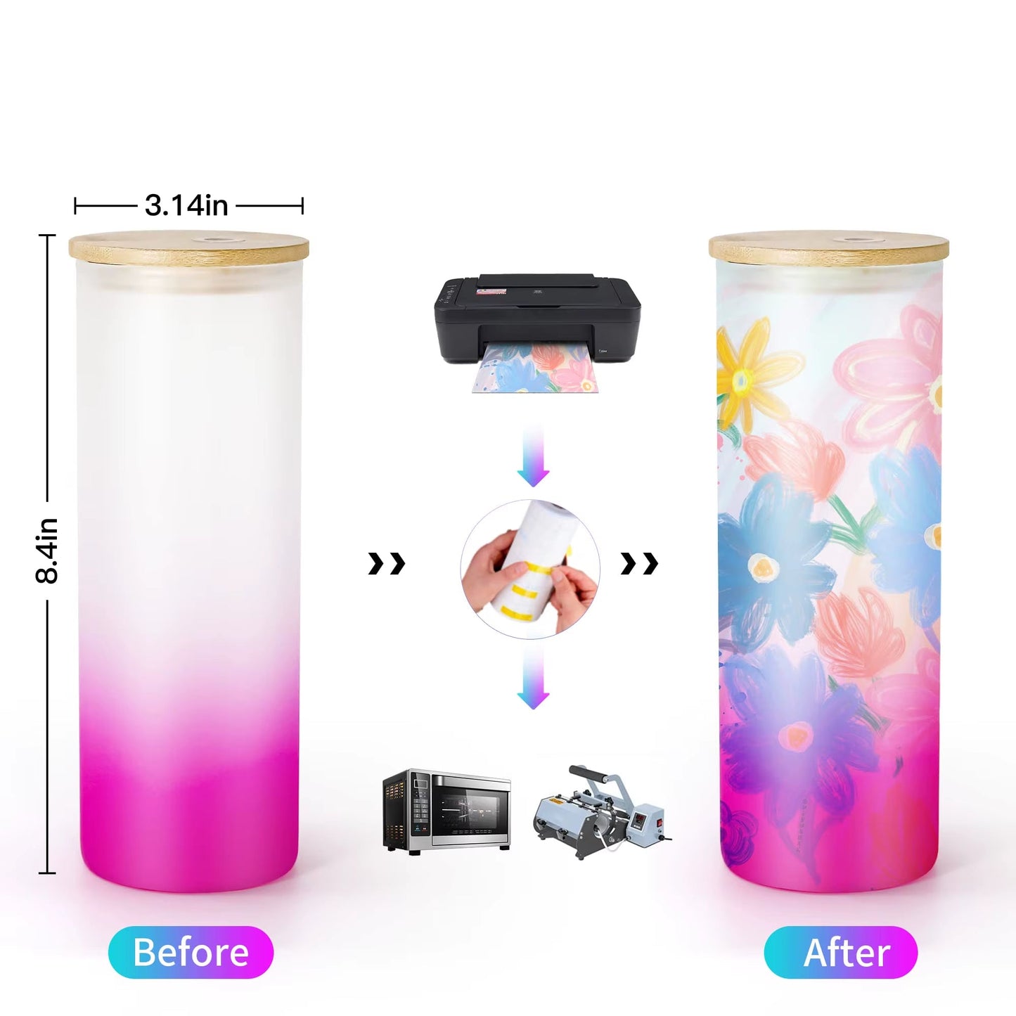 Hot Selling 16oz Custom Drink Cup with Lid Straw and Bamboo Cover